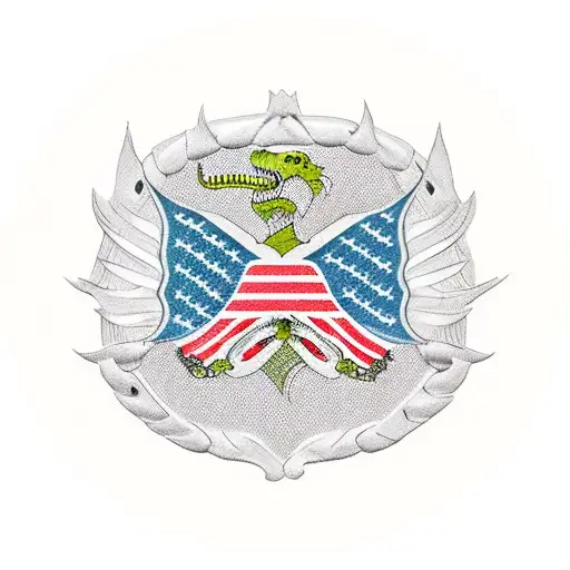 mix between dont tread on me flag and virginias state flag tattoo design idea