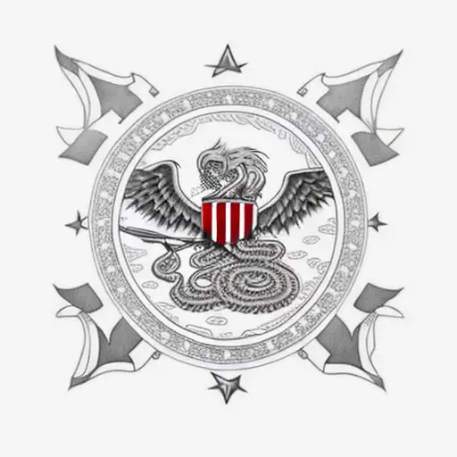 mix between dont tread on me flag and virginias state flag tattoo design idea