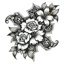 make me a small christian tatoo with the scripture Isaiah 41:10, and somehow putting the January birth flower on a cross tattoo design idea