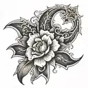 make me a small christian tatoo with the scripture Isaiah 41:10, and somehow putting the January birth flower on a cross tattoo design idea