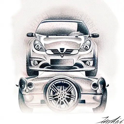 car tattoo design idea