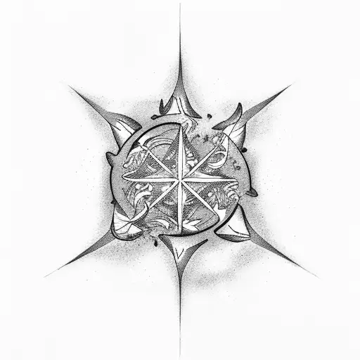 ocean,seagulls,sand castle,plumeria,fish,cancer zodiac tattoo design idea