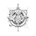 ocean,seagulls,sand castle,plumeria,fish,cancer zodiac tattoo design idea