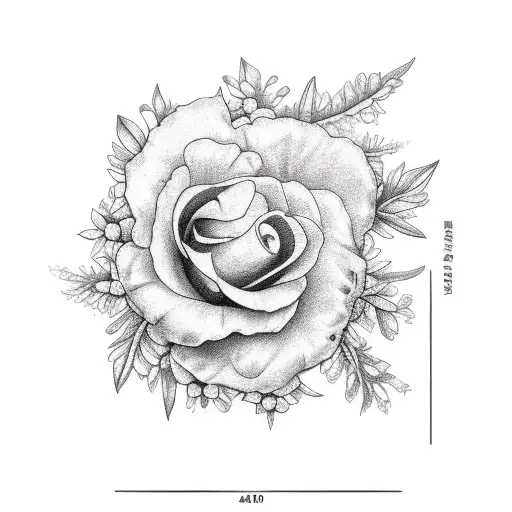 birth flowers of December, August, October, Shaka  tattoo design idea