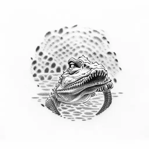 crocodile smoking weed tattoo design idea