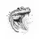 crocodile smoking weed tattoo design idea