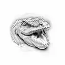 crocodile smoking weed tattoo design idea