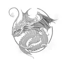 dragon, phoenix, leeds united tattoo design idea