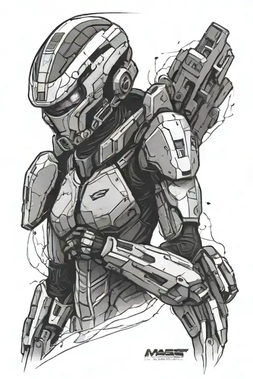mass effect game tattoo design idea
