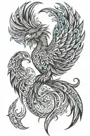 phoenix rising from flames tattoo design idea