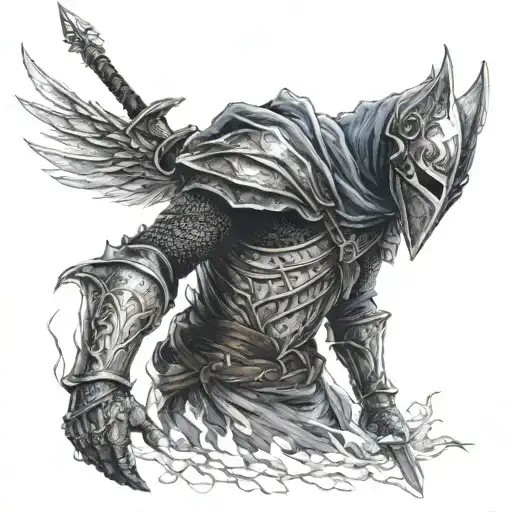 artorias sif dark souls   tattoo design idea