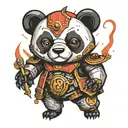 superhero robot panda bear tattoo design idea