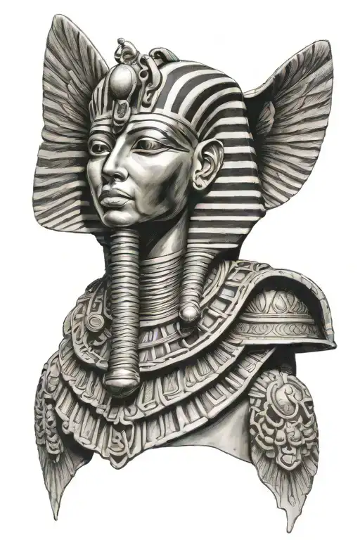 king tut sphinx head mixed with Alpha Phi Alpha tattoo design idea