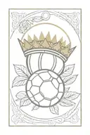 olipic greek crown, rose and a football ball tattoo design idea