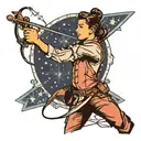 archer shoot falling stars with a bow tattoo design idea