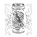 twisted tea can, coors can, bonfire  tattoo design idea