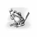 frog smoking a cigarette tattoo design idea