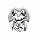 frog smoking a cigarette tattoo design idea