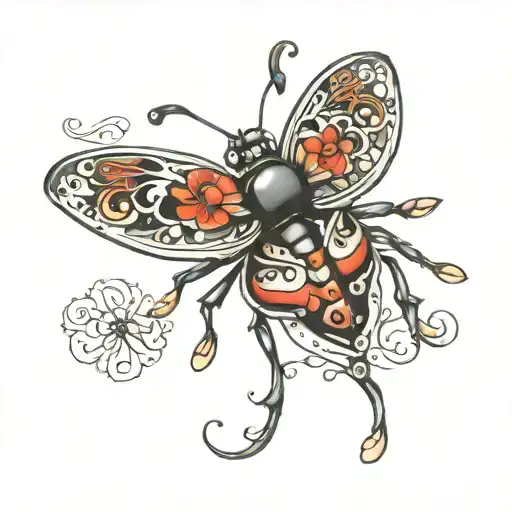 in an calligraphy font "goodnight, love bug." tattoo design idea