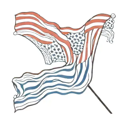 american flag minimalist tattoo design idea