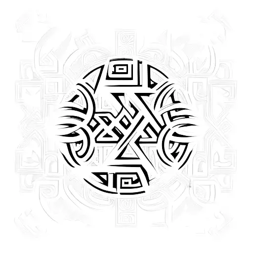 lettering tatto of the word perspective written with numbers, runes, leters and greek letters  tattoo design idea
