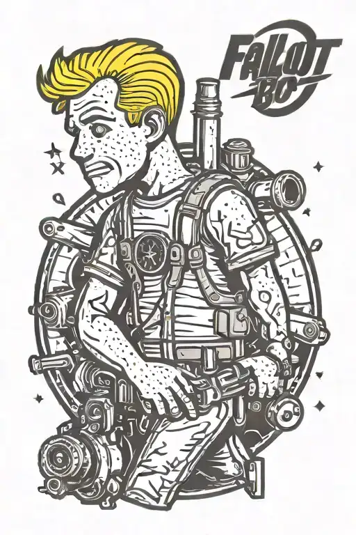 Fallout Vault boy tattoo design idea