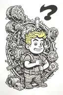 Fallout Vault boy tattoo design idea
