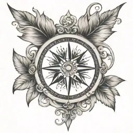 compass Willow Molly   tattoo design idea