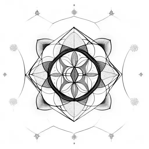 metatrons cube with a tree of life in the center with a honeycomb background leading down my left shoulder and onto arm  tattoo design idea