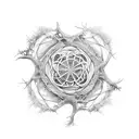 tree of life in the center of metatrons cube tattoo design idea