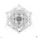 tree of life in the center of metatrons cube tattoo design idea