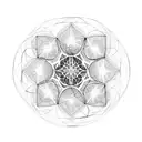 metatrons cube with a tree of life in the center with a honeycomb background leading down my left shoulder and onto arm  tattoo design idea