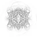 metatrons cube with a tree of life in the center with a honeycomb background leading down my left shoulder and onto arm  tattoo design idea