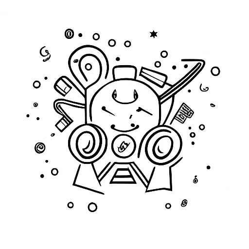 drums with compas and space for names of my two daughters tattoo design idea