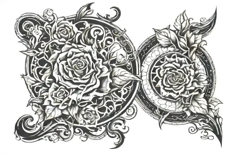 sleeve forearm gothic 15 to 20cm size tattoo design idea