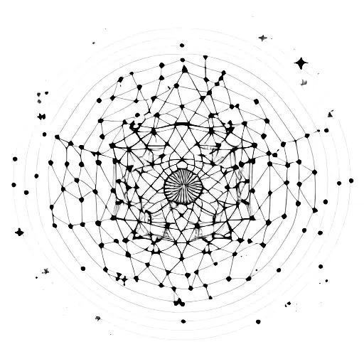 A constellation of stars forming the silhouette of Greta Van Fleet and Noah Kahan tattoo design idea