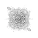 A symphony of soundwaves intertwined with delicate floral patterns tattoo design idea