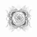 A symphony of soundwaves intertwined with delicate floral patterns tattoo design idea