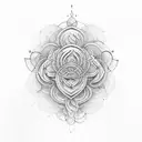 A symphony of soundwaves intertwined with delicate floral patterns tattoo design idea