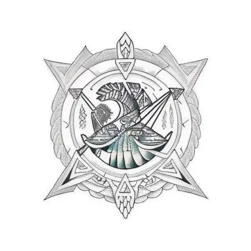 Polynesian sleeve tattoo design with symbols depicting strength and courage tattoo design idea