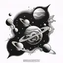 planets, universe, endless expanse tattoo design idea