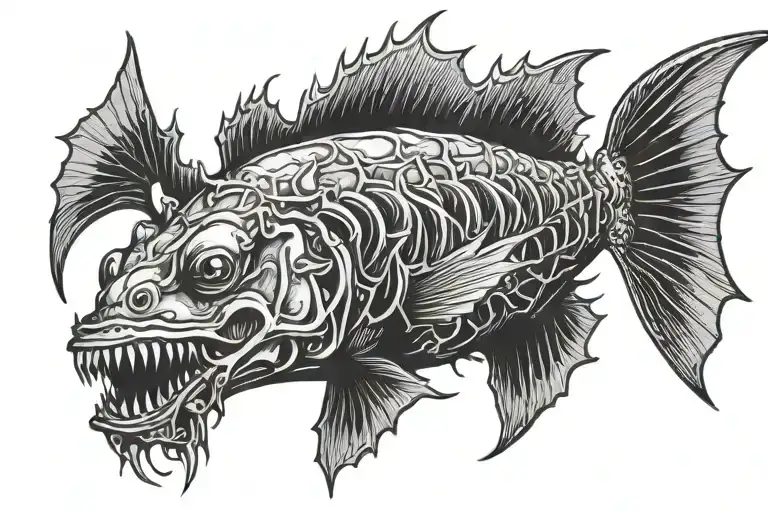 angler fish tattoo design idea