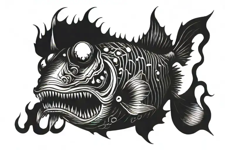angler fish tattoo design idea