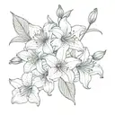 strawberries and stargazer lilies scattered throughout tattoo design idea