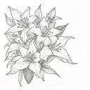 strawberries and stargazer lilies scattered throughout tattoo design idea