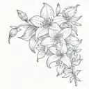 strawberries and stargazer lilies intertwined tattoo design idea