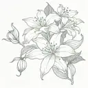 strawberries and stargazer lilies intertwined tattoo design idea