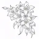 strawberries and stargazer lilies intertwined tattoo design idea