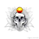 snake flowers skull tattoo design idea