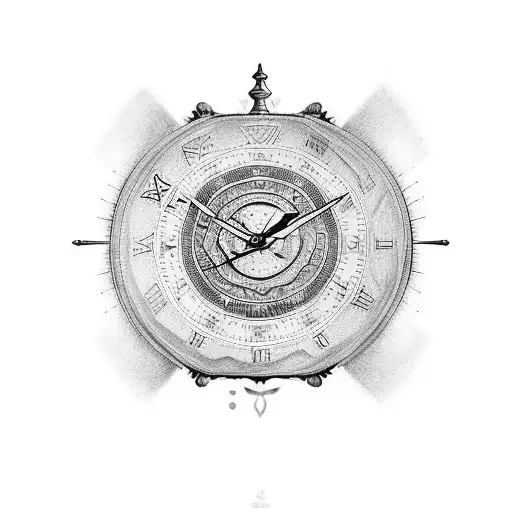 reloj de arena y argollas  tattoo design idea